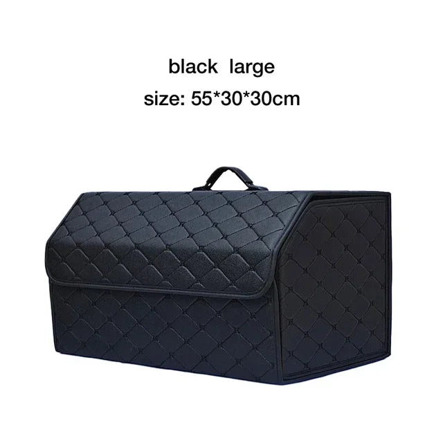 Collapsible Trunk Organizer - Premium PU Leather Storage Box