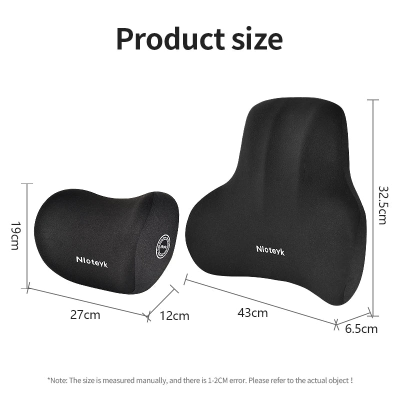 Memory Foam Car Seat Cushion Set - Neck and Lumbar Support