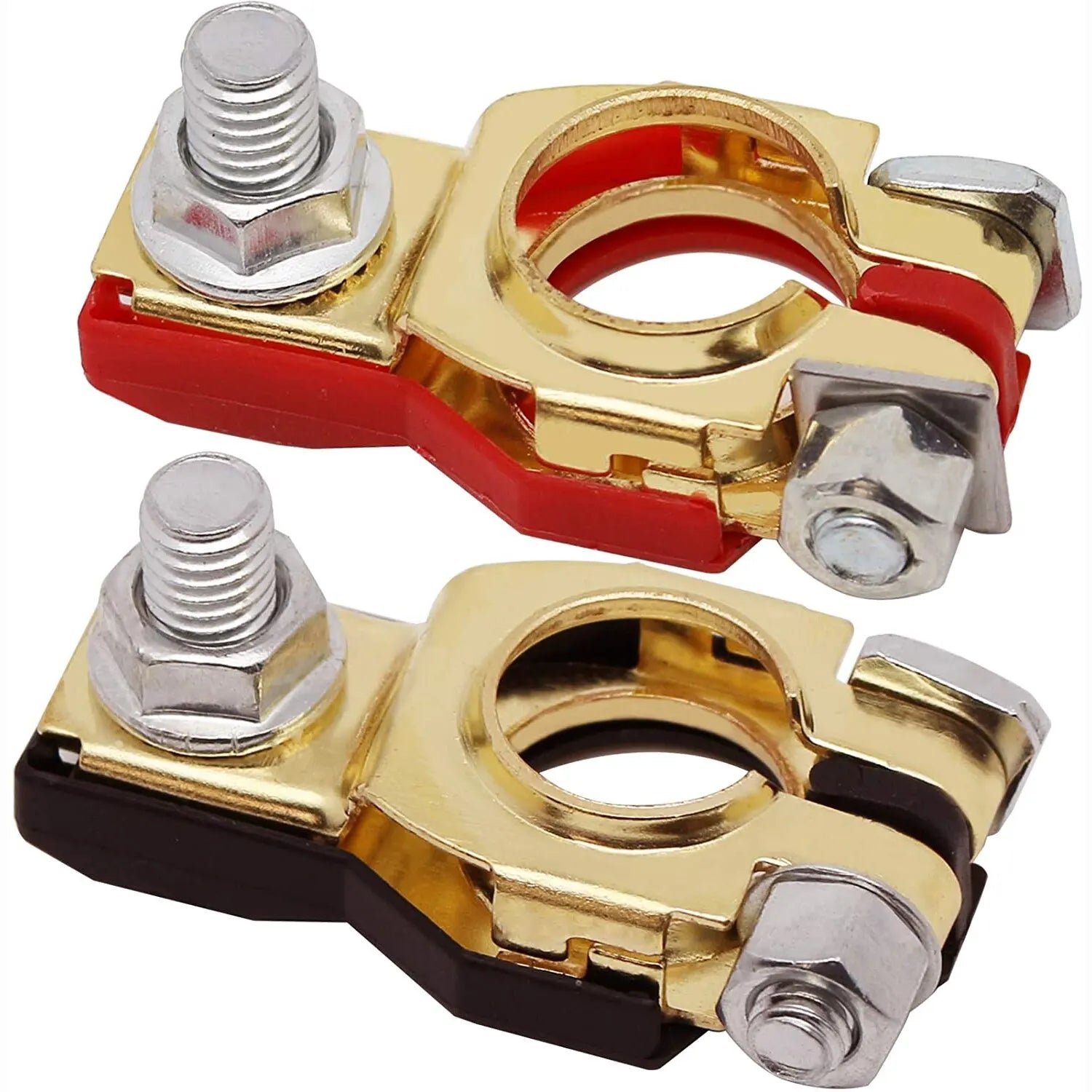Quick Release Battery Terminal Clamps - Heavy-Duty Copper Connectors for 12V/24V Batteries