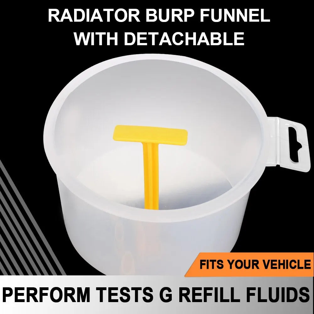 Spill-Proof Coolant Filling Funnel Kit - 15-Piece Universal Oil & Fluid Set