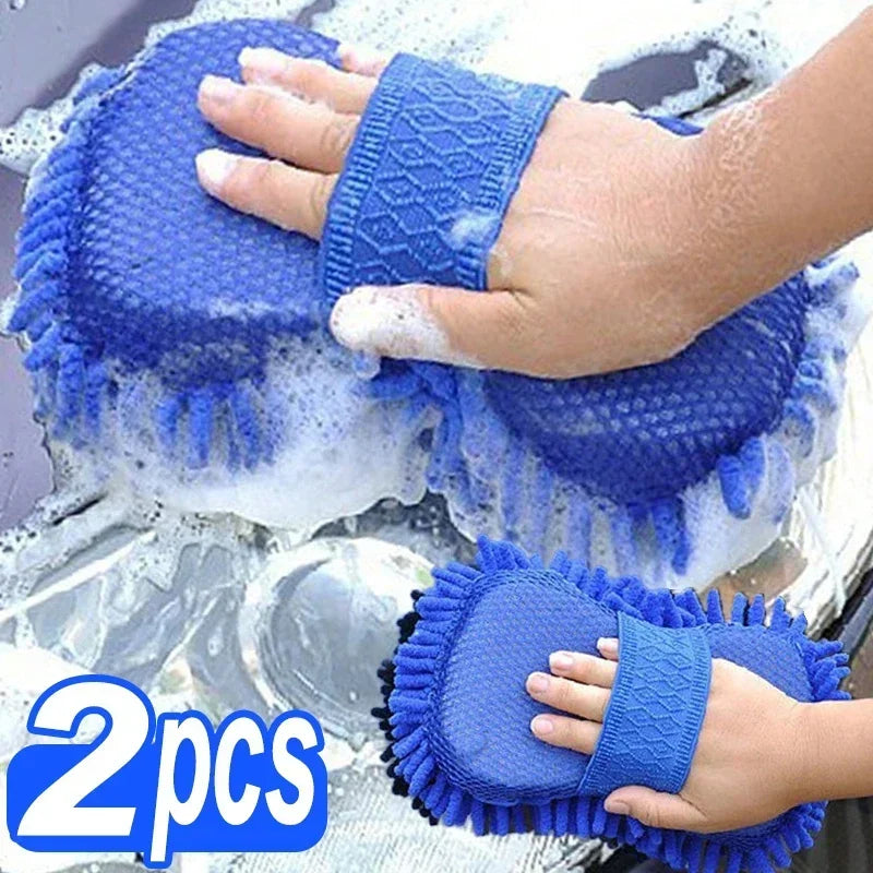 Microfiber Chenille Car Wash Mitt - Ultra-Soft Scratch-Free Cleaning Glove