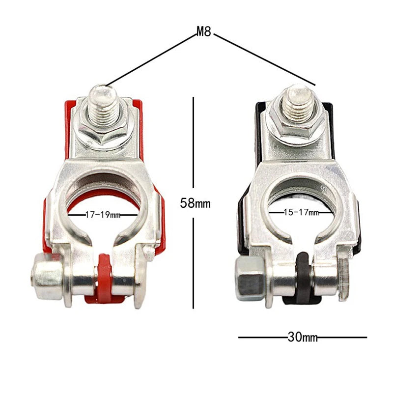 Quick Release Battery Terminal Clamps - Heavy-Duty Copper Connectors for 12V/24V Batteries
