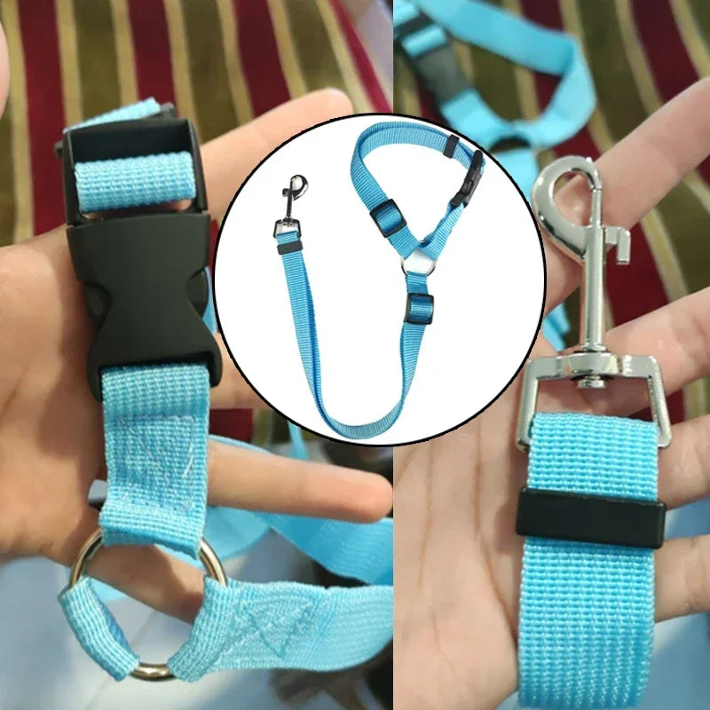 Pet Car Seat Belt - Adjustable Safety Harness for Dogs & Cats