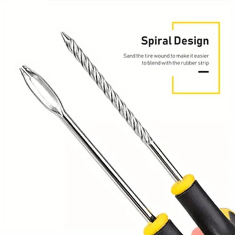 Tubeless Tire Repair Kit - Emergency Puncture Plug Tool Set for Cars, Bikes & Motorcycles