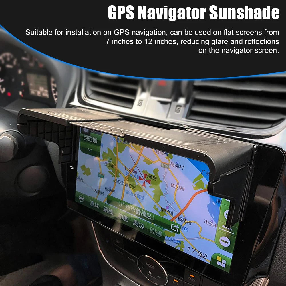 GPS Navigation Sun Visor - Adjustable Anti-Glare Shield (7-12")