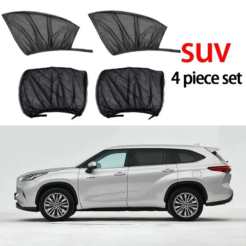 Car Window Mesh Sunshade - Breathable Mosquito Screen & UV Blocker