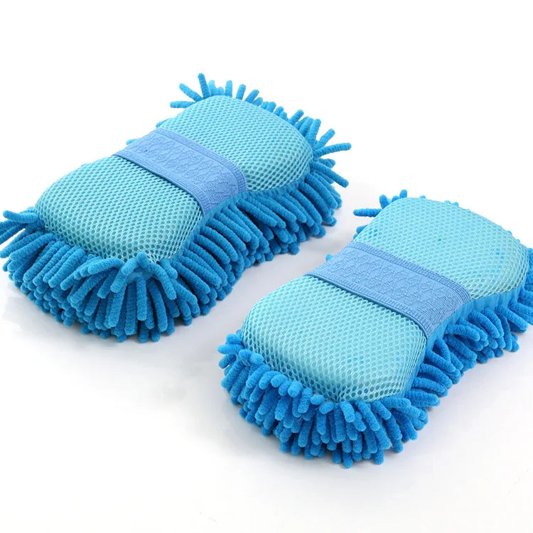 Coral Car Wash Mitts - Soft Microfiber Cleaning Gloves (2-Pack)