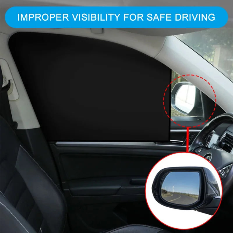 Magnetic Car Window Sunshade - UV Protection Privacy Curtain for Side & Rear Windows